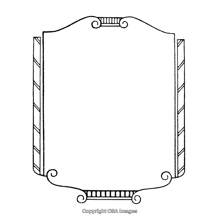 Elegant Vintage Style Black and White Border with Scroll Motifs
