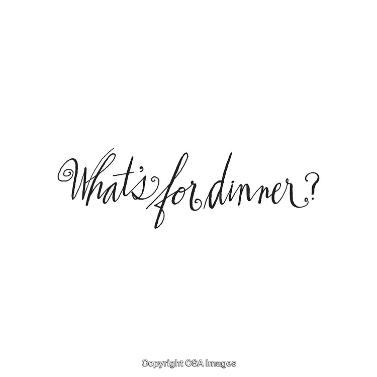 Elegant Handwritten Text Asking 'What's for Dinner?' in Artistic Calligraphy