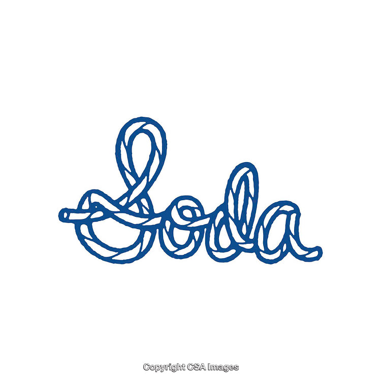 Blue Rope Word Art Text Design on White Background