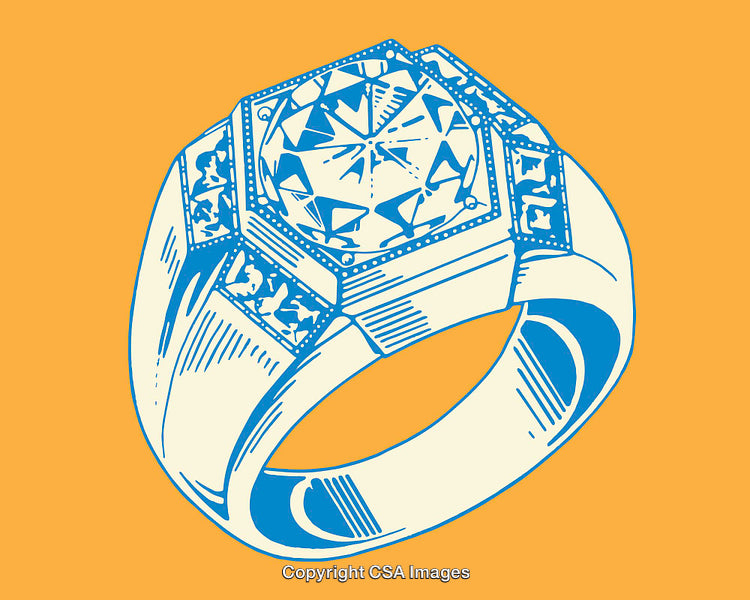 Elegant Illustration of a Geometric Ring in Blue and Orange Colors
