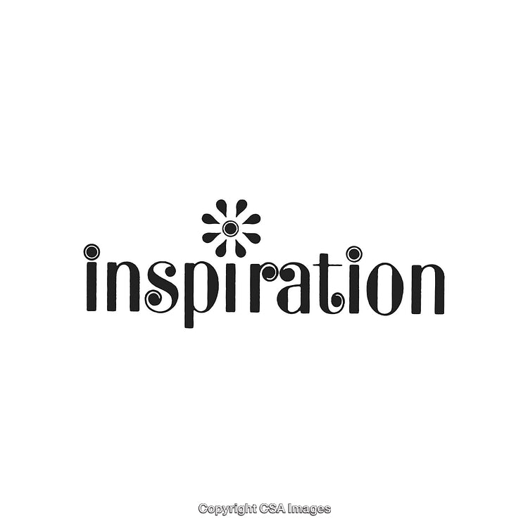 Inspiration Text Design Featuring Creative Typography with Artistic Elements on White Background