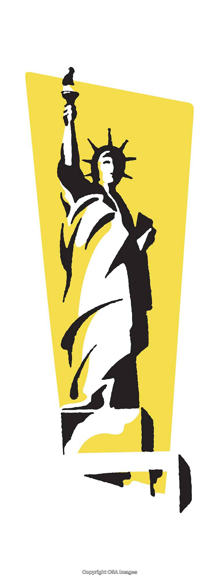 Colorful Abstract Illustration of the Statue of Liberty Symbolic Art Design
