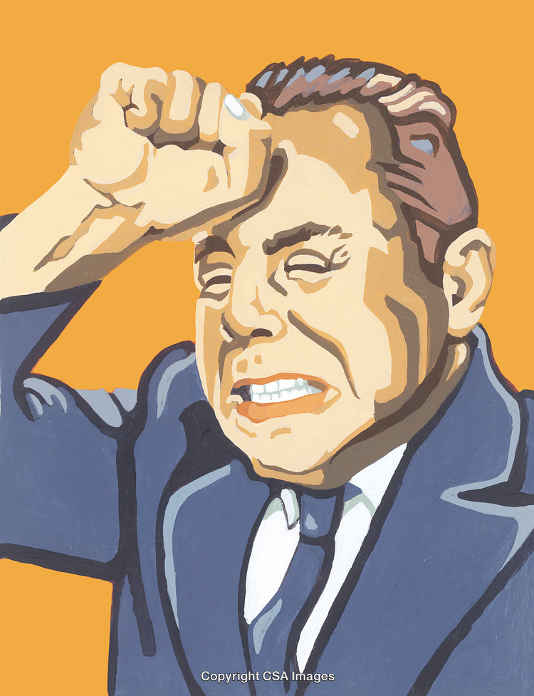 Expressionist Illustration of a Determined Businessman in a Bold Palette