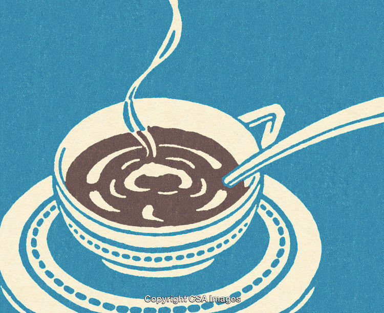 Artistic Illustration of a Warm Cup of Coffee or Tea