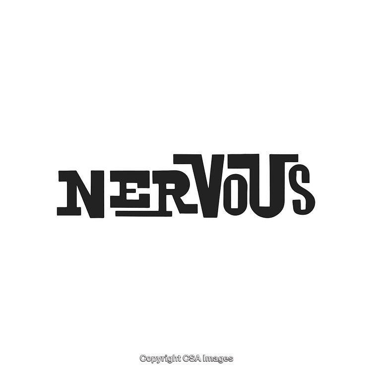 Artistic Typographic Design Featuring The Word 'Nervous' in Bold Lettering