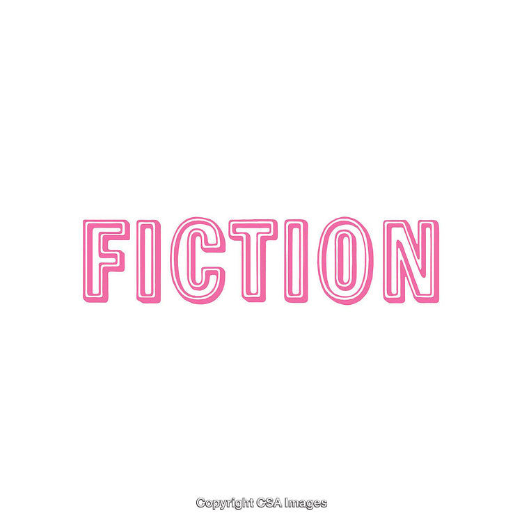 Bold Pink Typography Piece Featuring the Word 'Fiction' in Stylized Letters