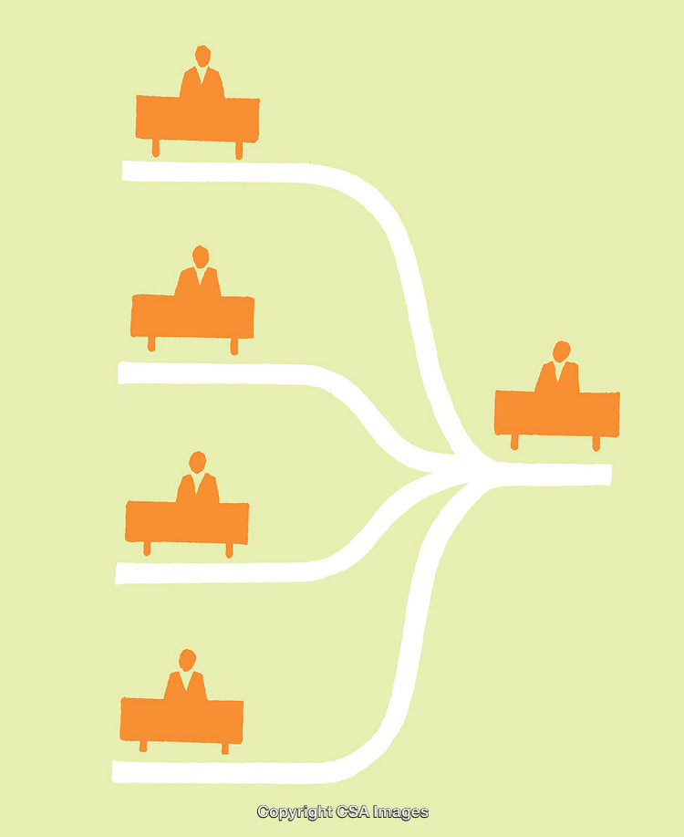 Illustrated Branching Concept Showing Central Integration with Individual Elements