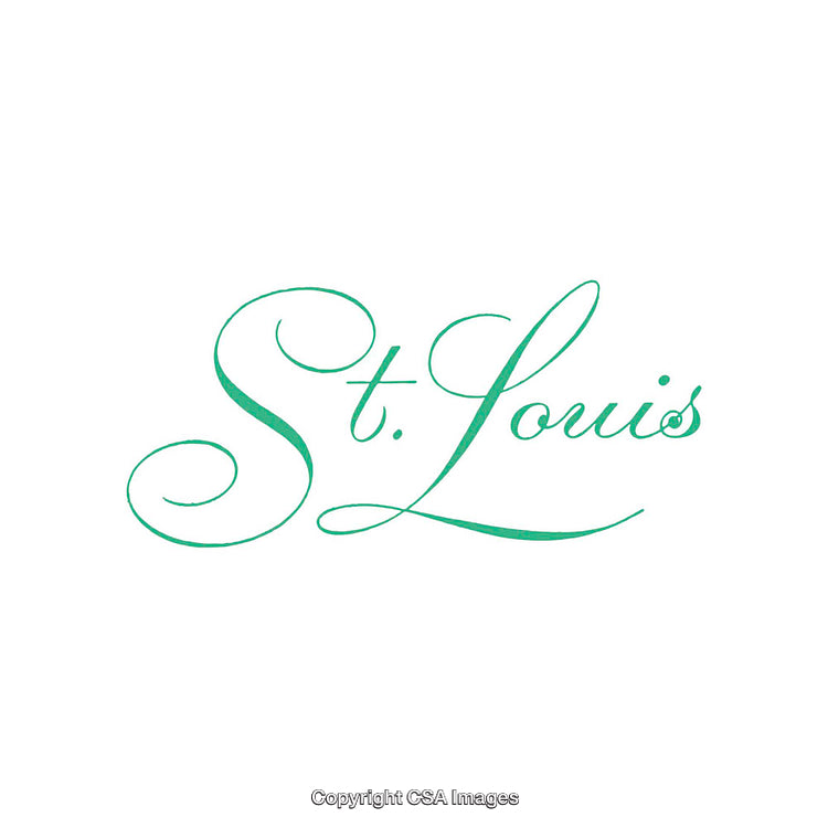 Stylish St. Louis Themed Calligraphy in Elegant Green Design