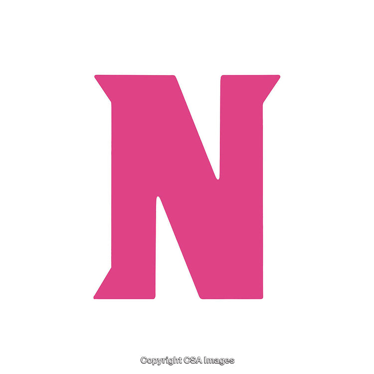 Bold Pink Letter N Isolated on a Clean White Background