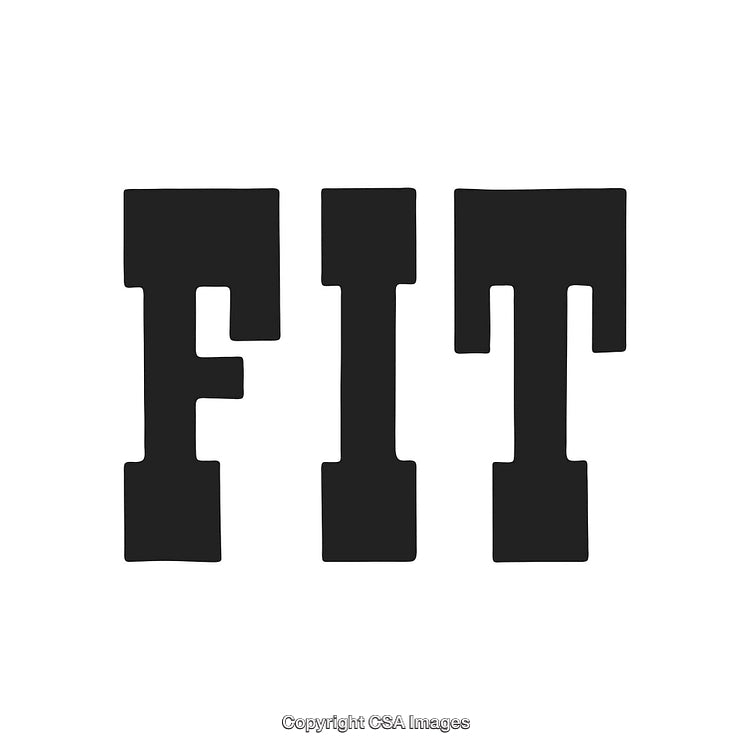 Bold Typography Logo Displaying the Word 'Fit' in Black Letters