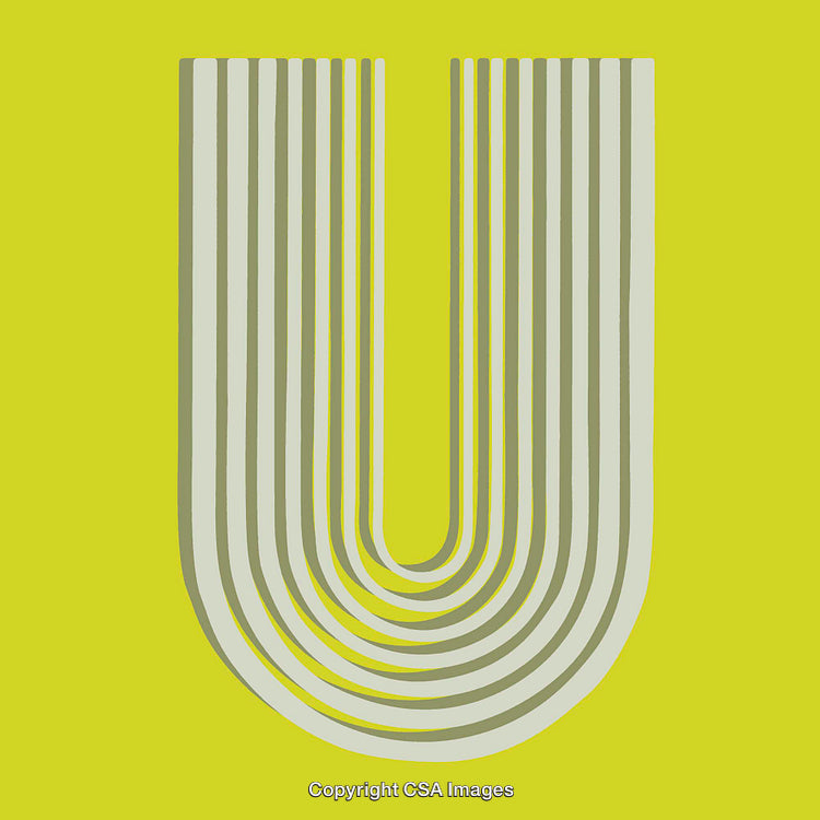 Bold Minimalistic Design of the Letter U in Yellow and White