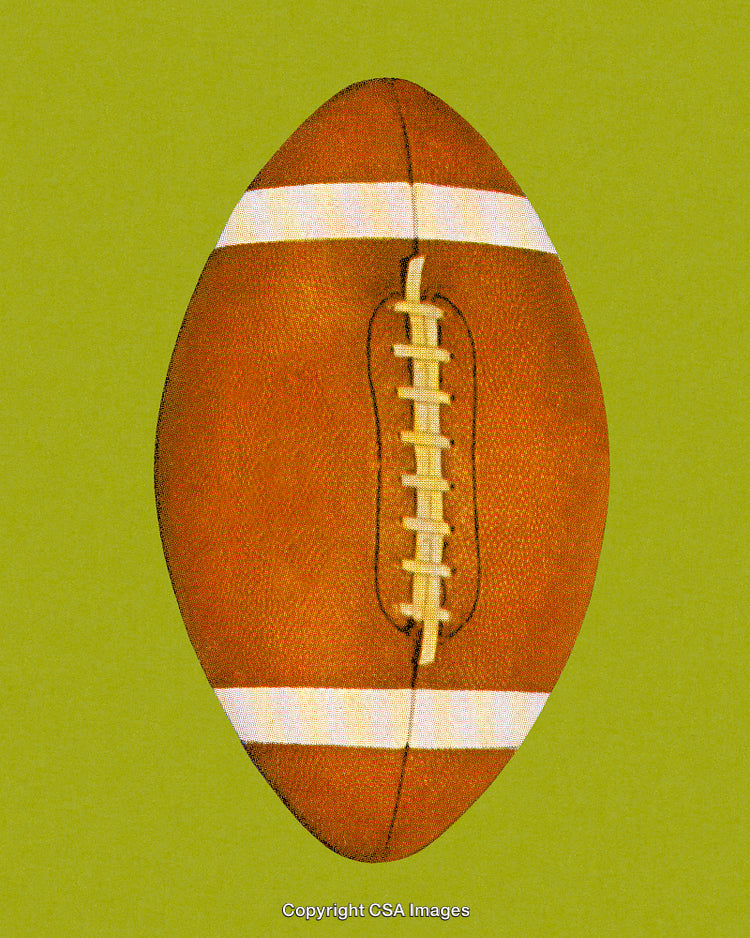Vintage Style American Football Illustration with Green Background