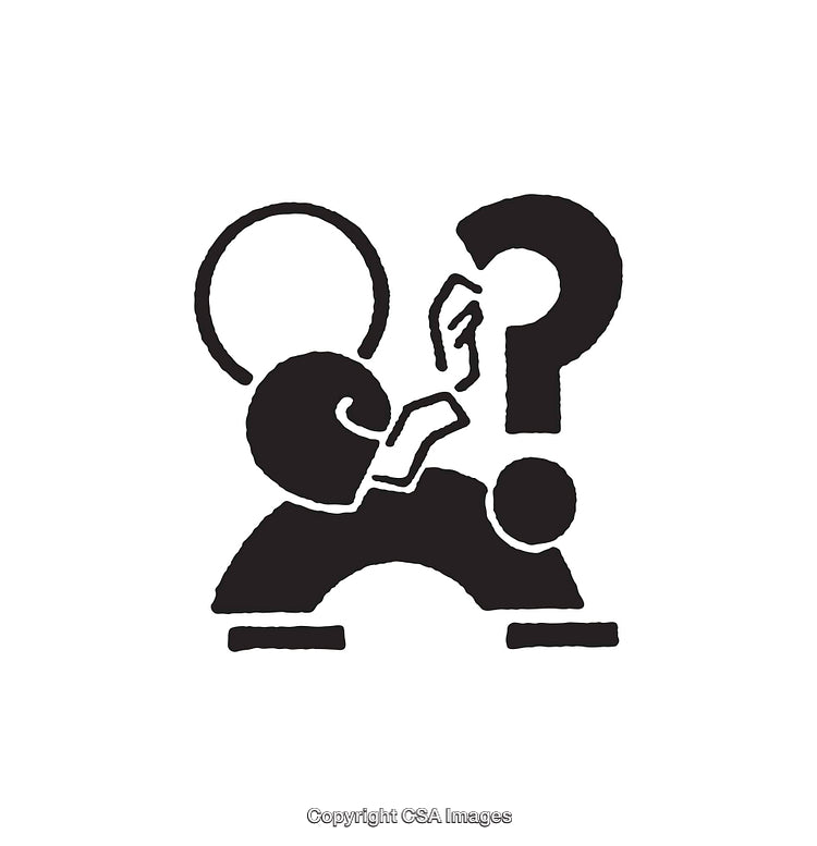 Abstract Black and White Illustration of Question and Answer Concept