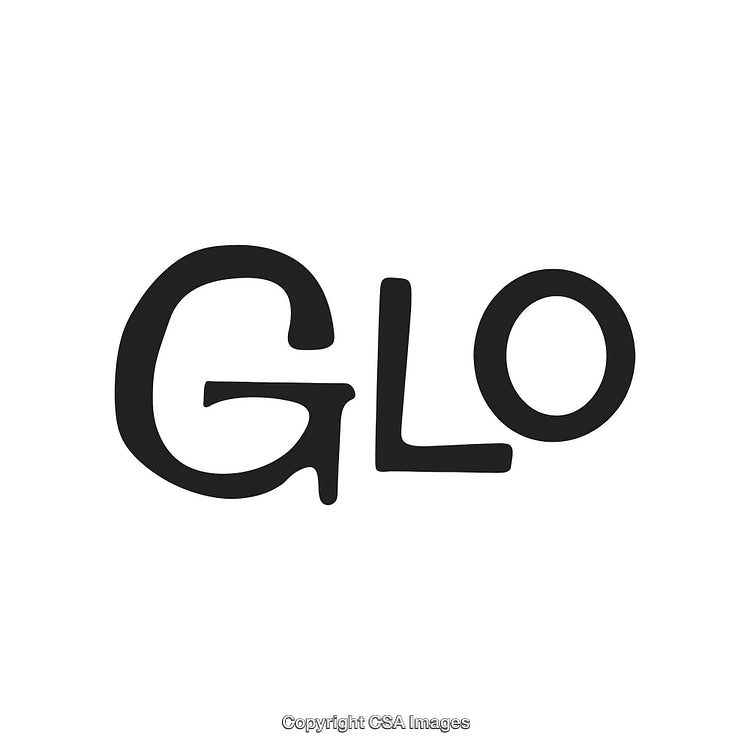 Black Handwritten Glo Wordmark on White Background for Branding Use