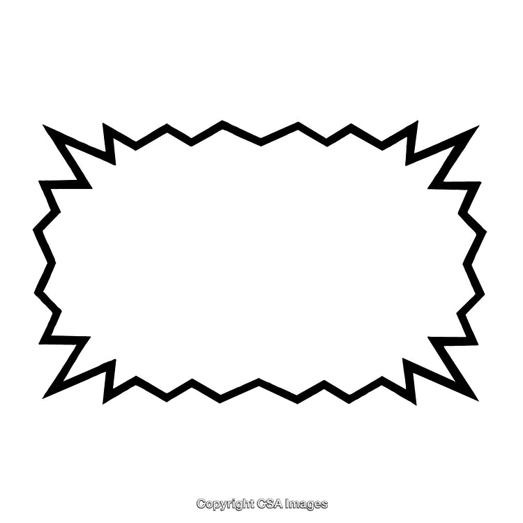 Black and White Spiked Border Graphic with Jagged Edges on White Backdrop