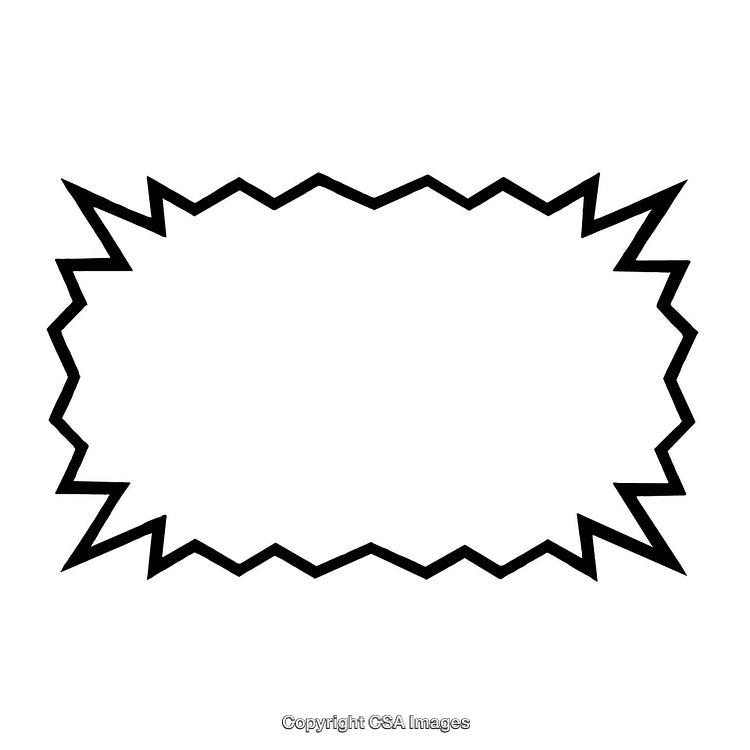 Black and White Spiked Border Graphic with Jagged Edges on White Backdrop