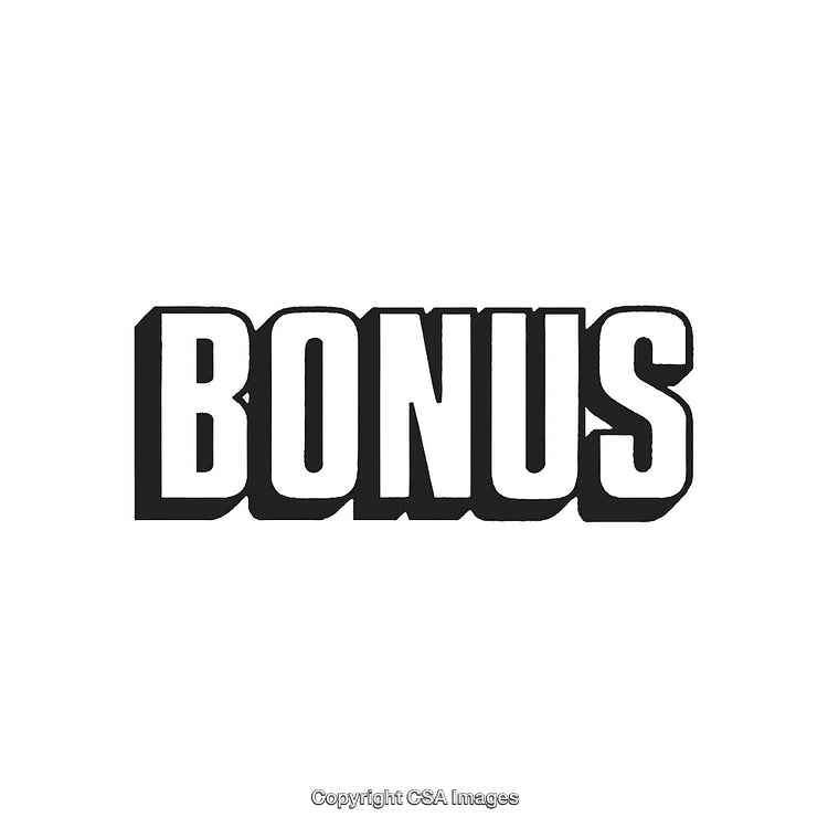 Bold Typography Design Highlighting the Word 'Bonus' in Black on White