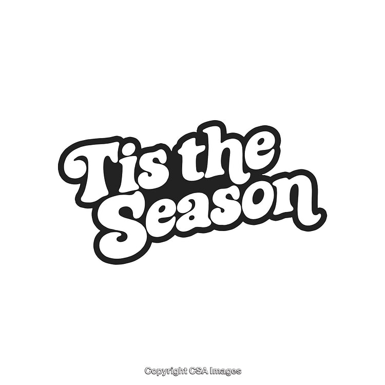 Retro Typography Artwork Showcasing Festive Phrase 'Tis the Season' in Bold Lettering