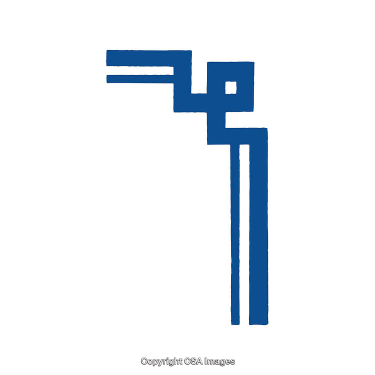 Minimalistic Blue Abstract Design on White Background with Geometric Shapes