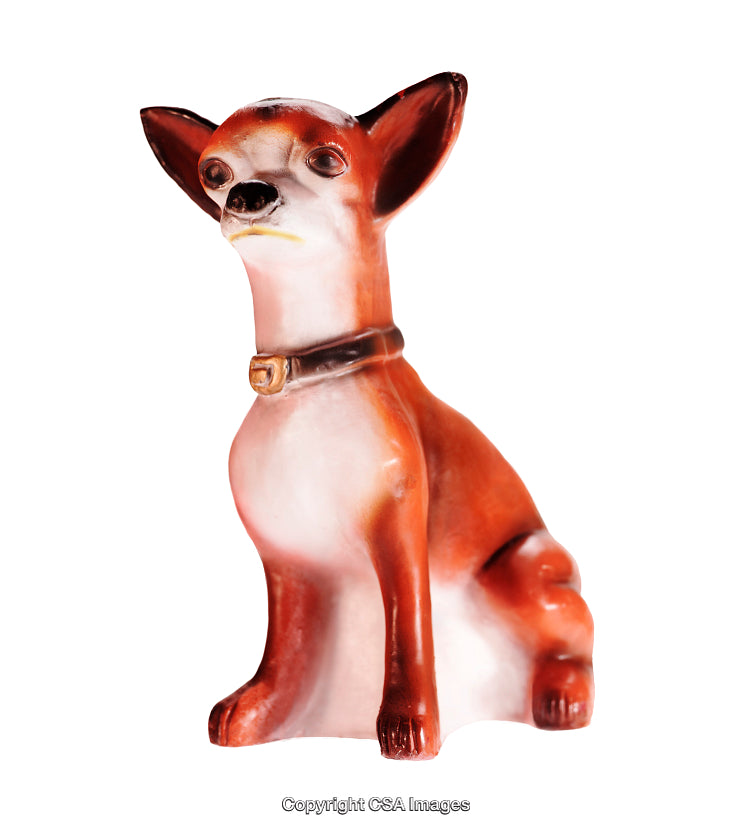 Detailed Plastic Figurine of a Small Animal with Delicate Features and Collar