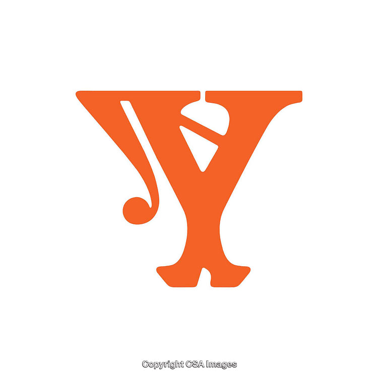 Orange Stylized Letter Y on a Clean White Background
