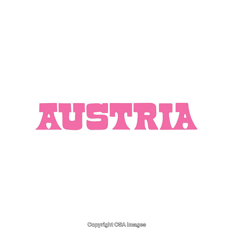Austria Text Design in Bold Pink Letters with Minimalist Style