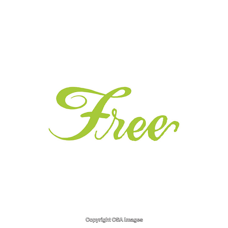 Scripted Illustration Depicting the Word 'Free' in Green Calligraphy