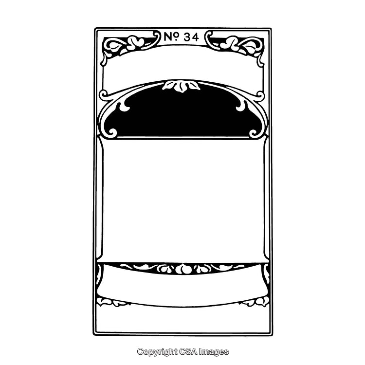 Black and White Decorative Border Design with Ornamental Flourishes
