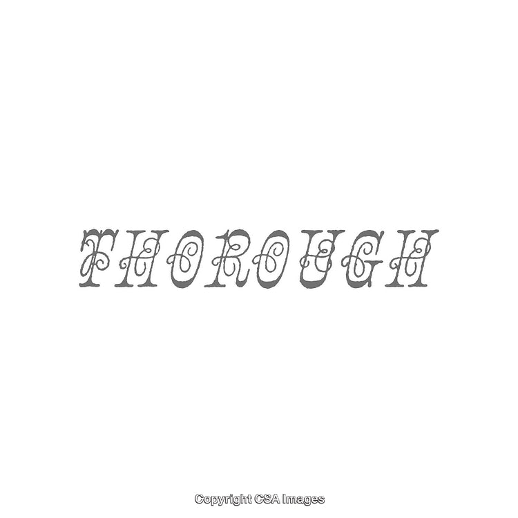 Elegant Typography Design Featuring the Word 'Thorough' in Intricate Lettering