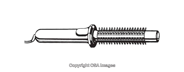 Black and White Line Art Illustration of a Hair Styling Tool