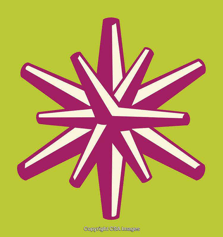 Geometric Line Art Illustration Featuring a Vibrant Abstract Star Design