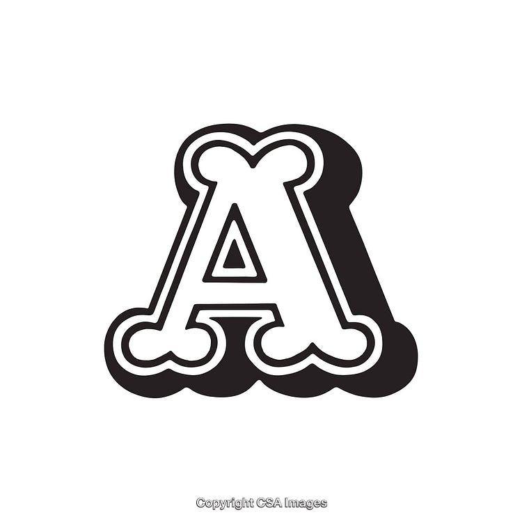 Stylized Black and White Letter 'A' With Unique Artistic Design