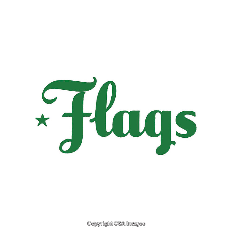 Elegant Green Typography Design Featuring 'Flags' with a Stylized Star