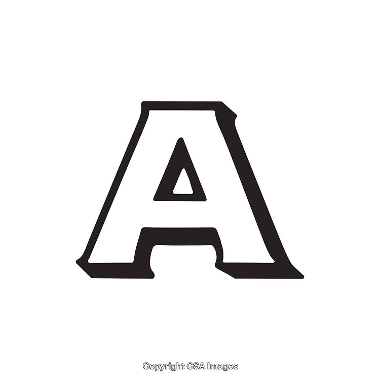 Bold Black and White Letter A With Vintage Serif Design