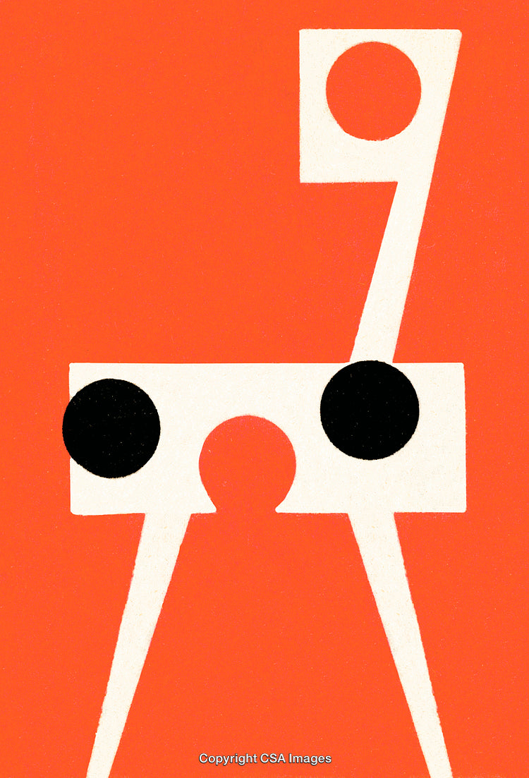 Abstract Geometric Illustration with Vibrant Orange and Contrasting Shapes