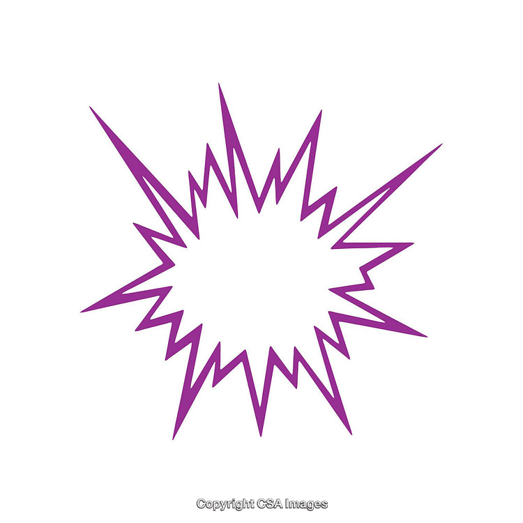 Purple Starburst Shape with Sharp Spiky Edges in Vector Style
