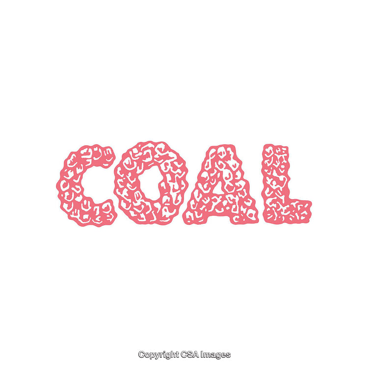 Creative Typography with the Word 'Coal' in Bold Pink Design
