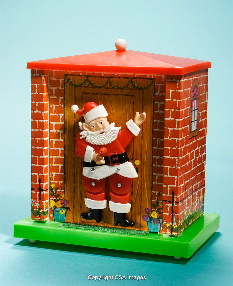 Festive Toy House with Santa Claus Decoration for Christmas Celebration