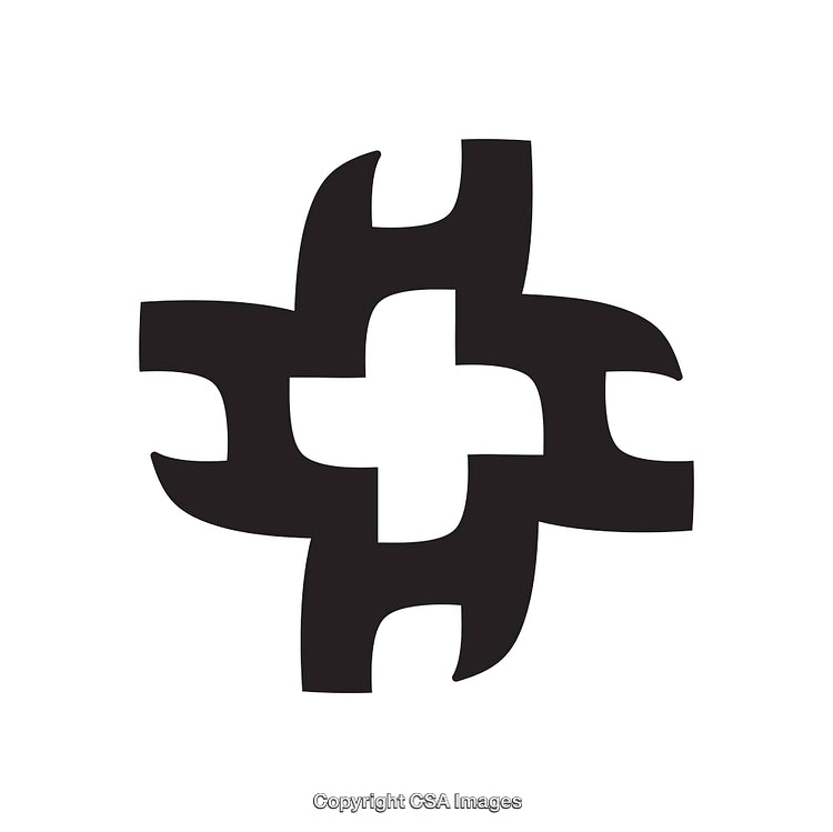Abstract Black and White Geometric Illustration of Intricate Line Art Design