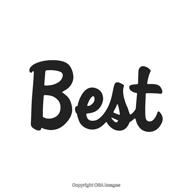 Bold Handwritten "Best" Typography Isolated on Clean White Background