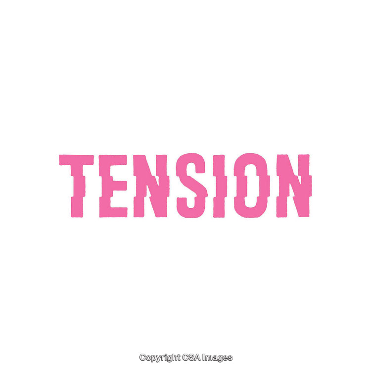 Bold Pink Typography of the Word 'Tension' Over a Minimal White Background