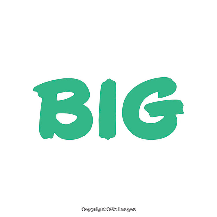 Bold Green Text Image Featuring the Word 'Big' on White Background