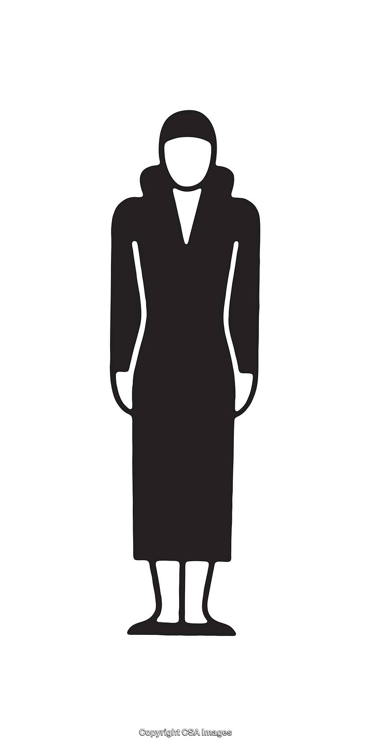 Black and White Icon of a Simplified Human Figure