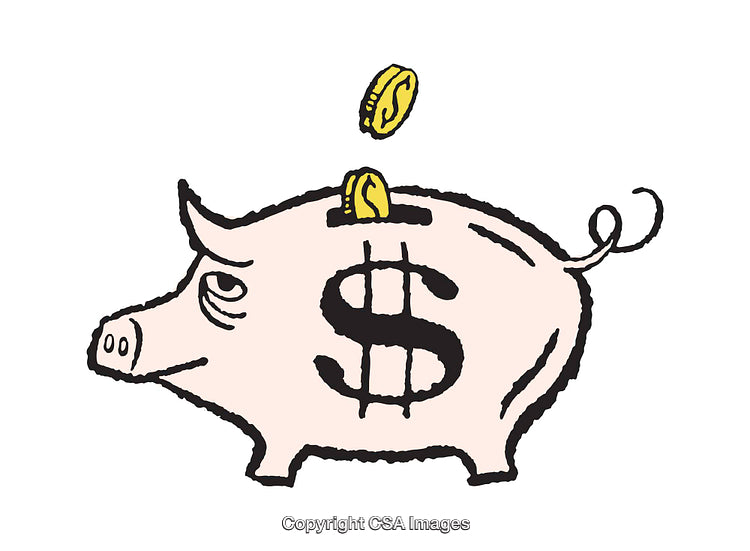 Piggy Bank Illustration with Coins Representing Savings and Financial Concepts