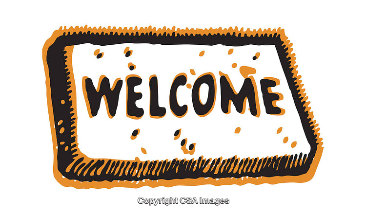 Illustration of a Cartoon Welcome Sign for Greeting or Decorations