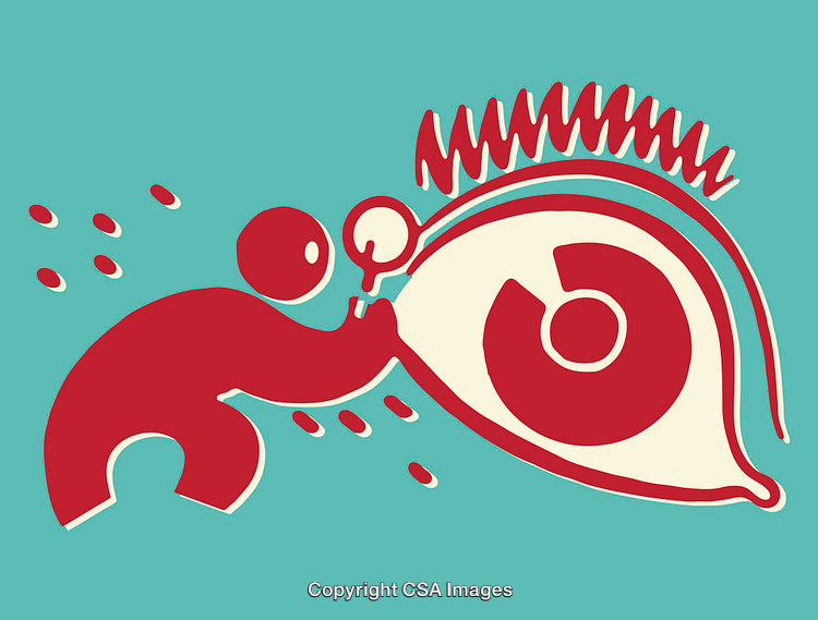 Abstract Line Art Depicting a Magnified Eye and Observation Theme