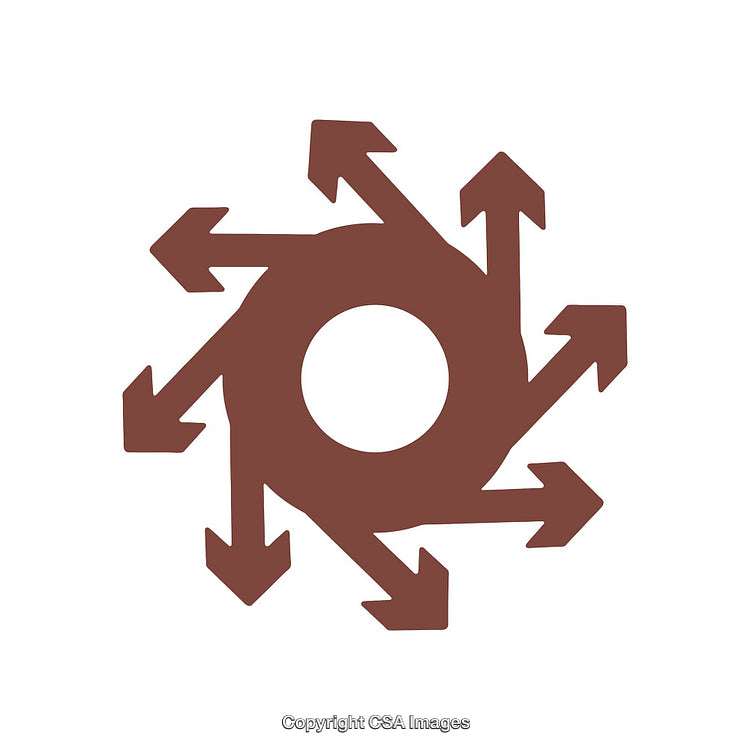 Abstract Symbol with Multiple Arrows Spreading Outward