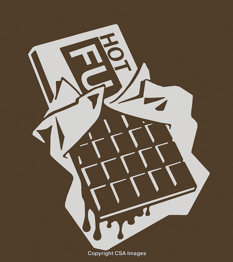 Illustration of a Chocolate Bar with Wrapper and Melting Effects