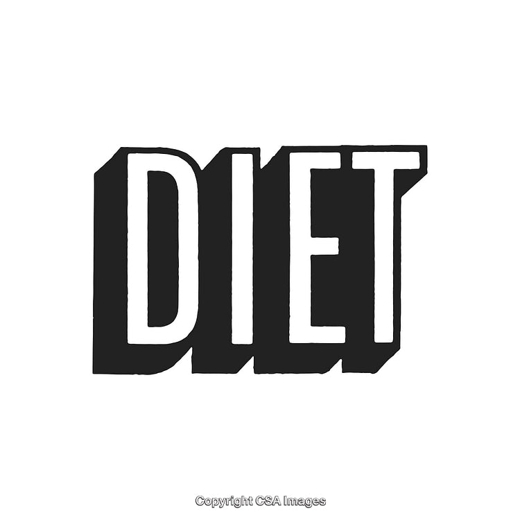 Elegant Black And White Typographic Design Featuring the Word 'Diet'