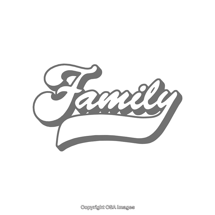 Stylish Monochrome Family Typography with Decorative Elements